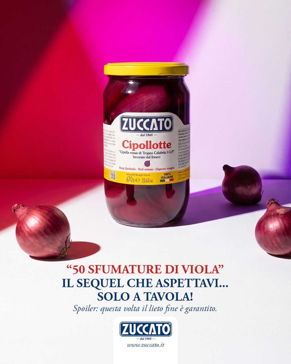 Zuccato advertising — Cipollotte — 50 sfumature di viola