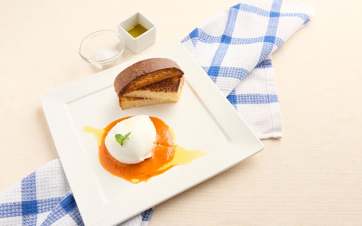 Bufala campana con emulsione di peperoni agrodolci Zuccato