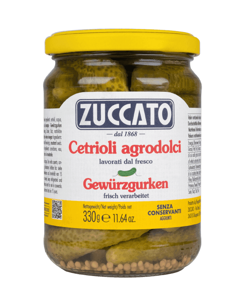 Cetrioli Agrodolci 370ML Zuccato — 370 ml vetro