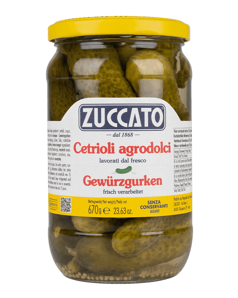 Cetrioli Agrodolci 720ML Zuccato — 720 ml vetro