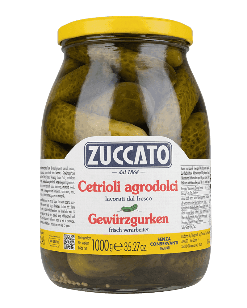 Cetrioli Agrodolci 1062ML Zuccato — 1062 ml vetro