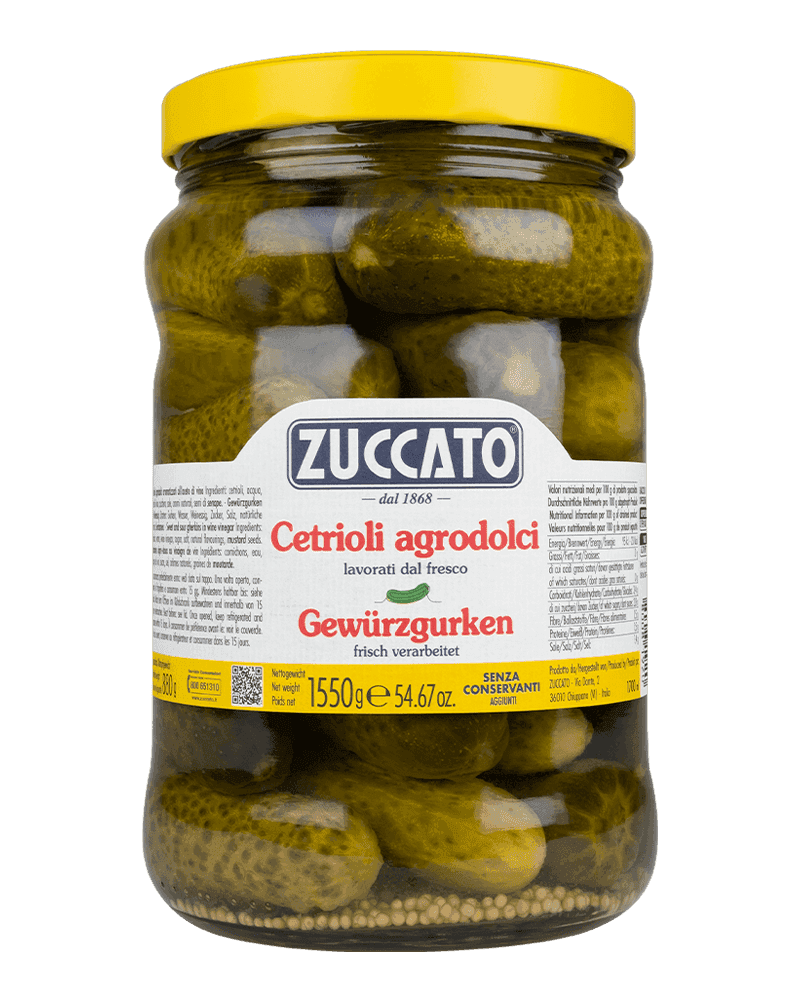 Cetrioli Agrodolci 1700ML Zuccato — 1700 ml vetro