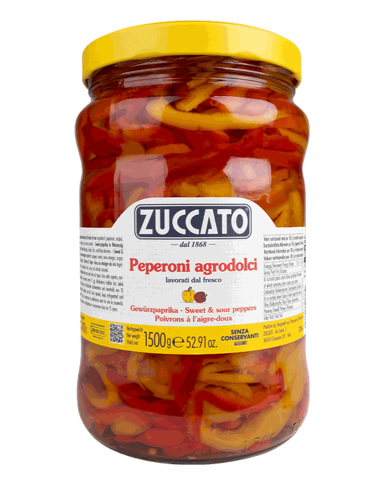 Peperoni agrodolci strisce 1700ML Zuccato — 1700 ml vetro