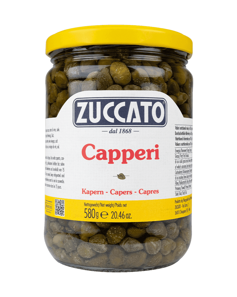 Capperi 9/10 mm 580ML Zuccato — 580 ml vetro