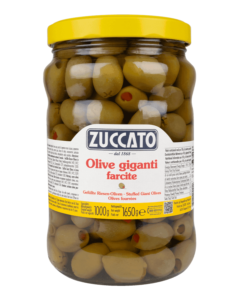 Olive giganti farcite 1700ML Zuccato — 1700 ml vetro