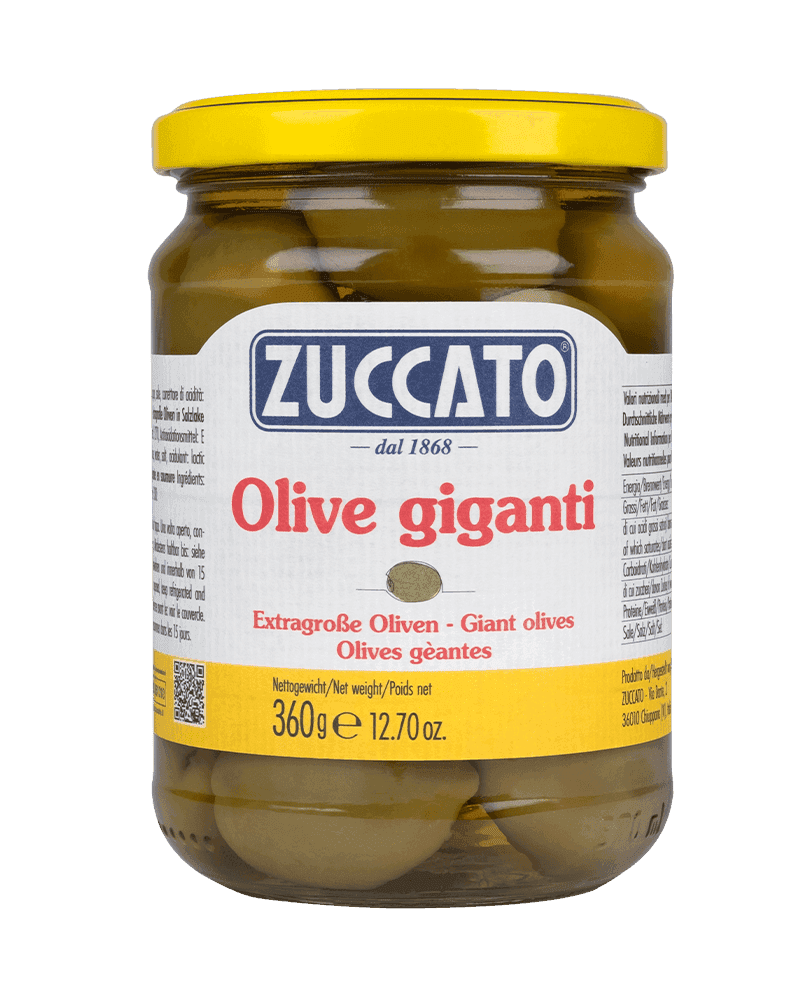 Olive Verdi giganti 370ML Zuccato — 370 ml vetro