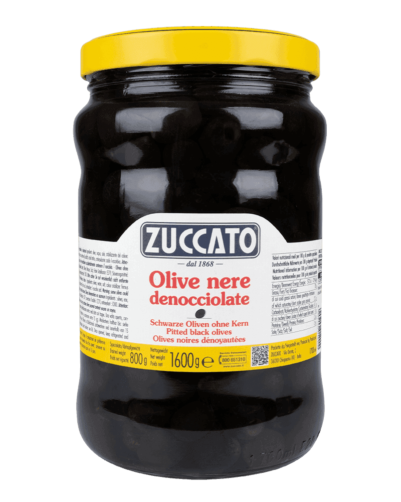Olive nere denocciolate 1700ML Zuccato — 1700 ml vetro