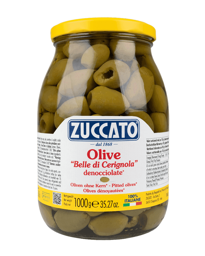 Olive Belle di Cerignola Denocciolate 1062ML Zuccato — 1062 ml vetro
