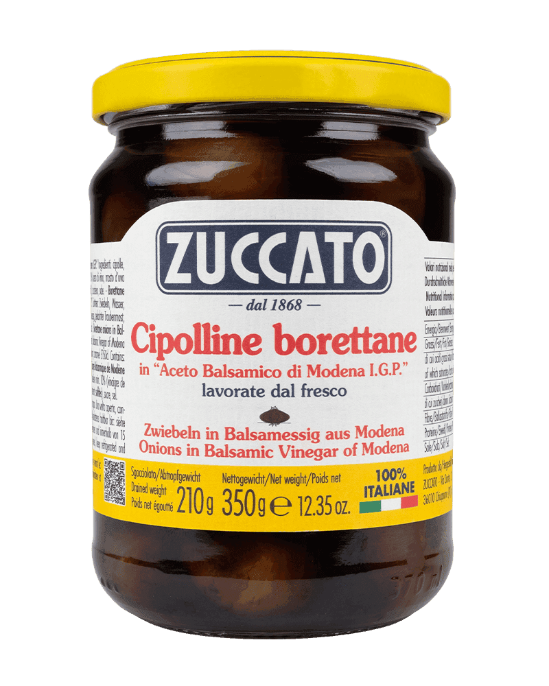 Cipolline borettane in aceto balsamico di Modena I.G.P. 370ML Zuccato — 370 ml vetro