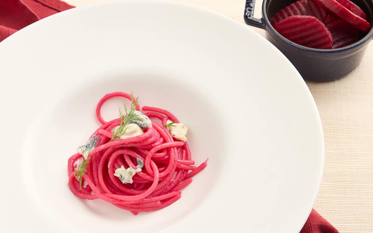 Spaghetti barbabietole e gorgonzola Zuccato
