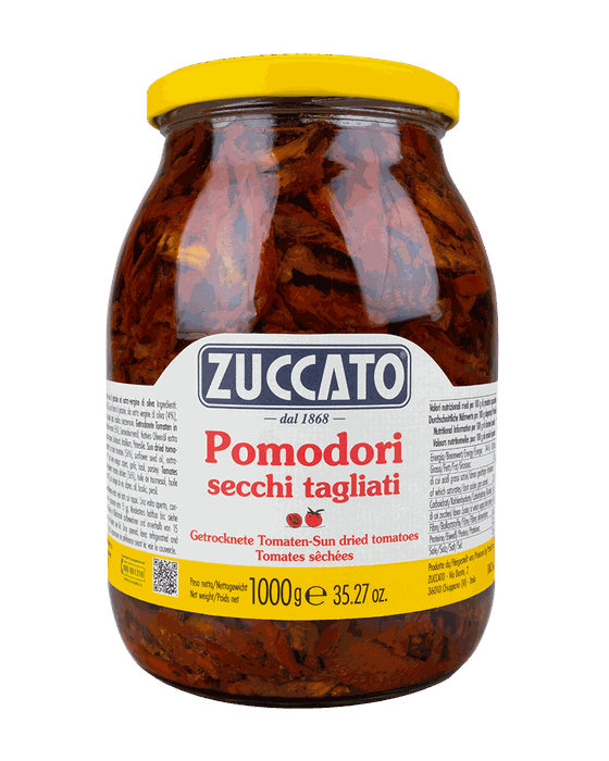 Pomodori secchi tagliati a filetti 1062ML Zuccato — 1062 ml vetro