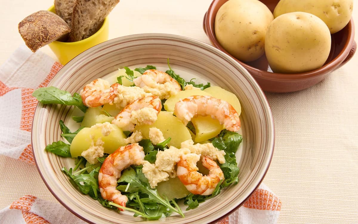 Potato salad con kren e gamberi Zuccato
