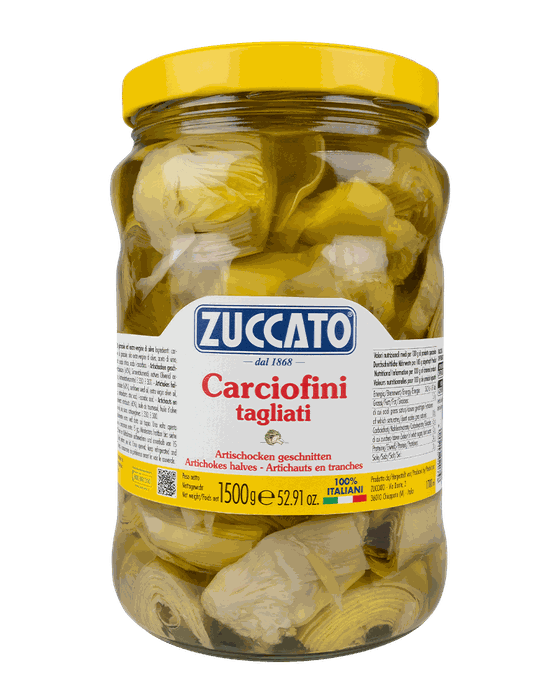 Carciofini tagliati 1700ML Zuccato — 1700 ml vetro
