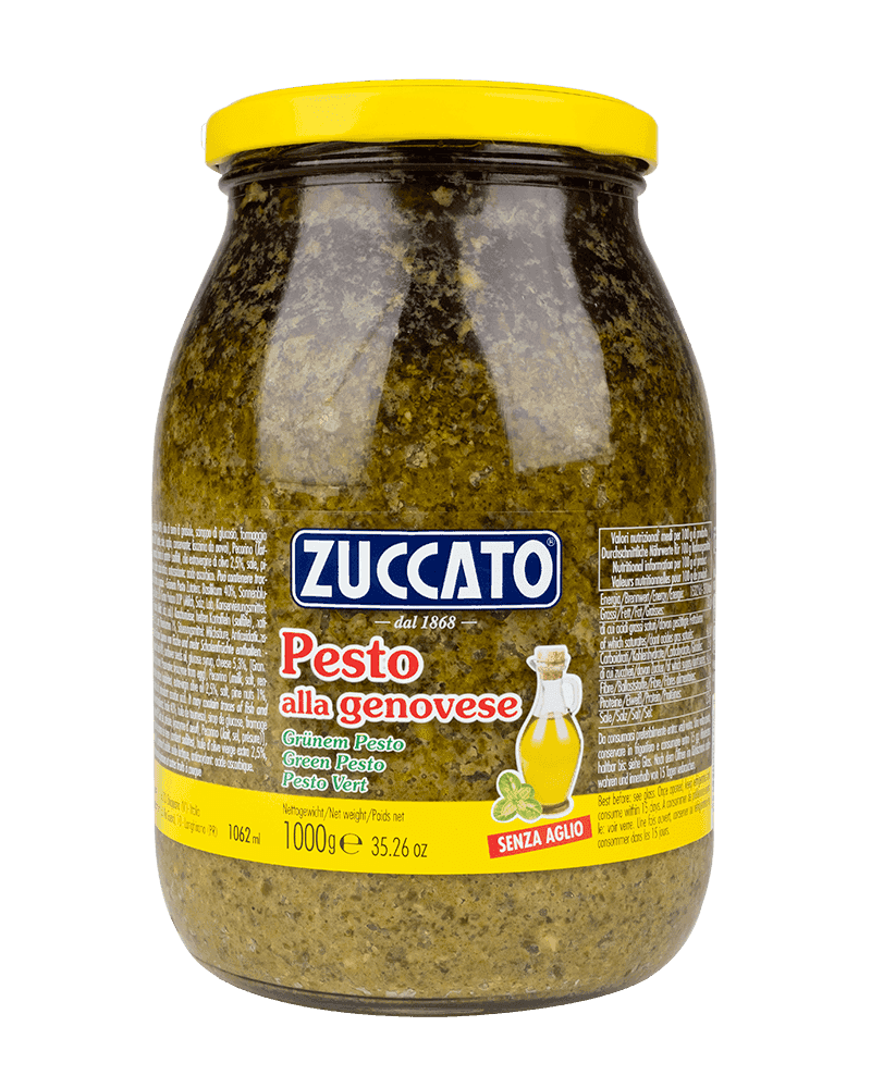 Pesto alla genovese SENZA AGLIO 1062ML Zuccato — 1062 ml vetro