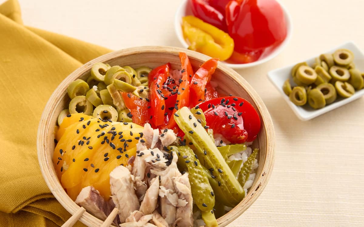 Insalata di riso olive, mango e sgombro Zuccato
