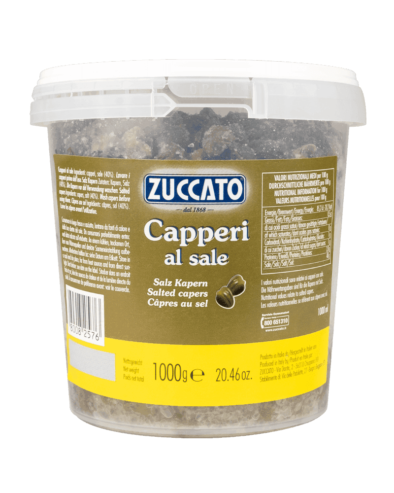 Capperi al sale puntina commerciale 1000ML Zuccato — 1000ML Plastica