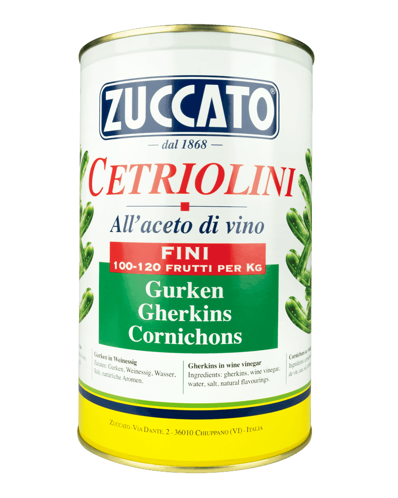 Cetriolini aceto 4250ML Zuccato — Lattina 4,25 L