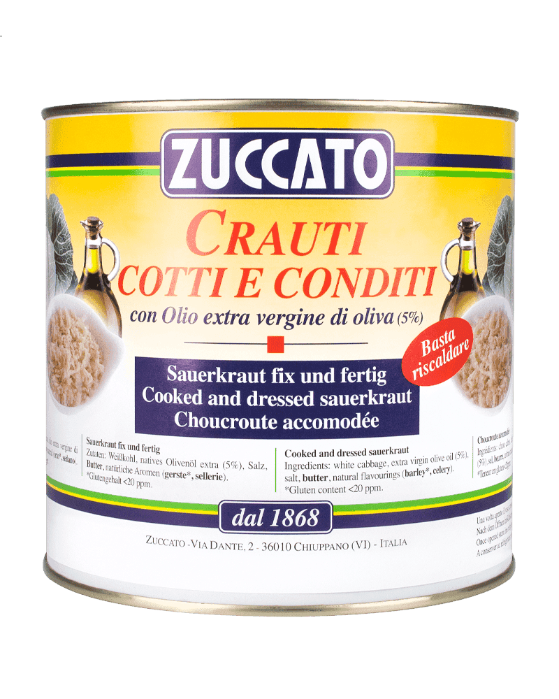 Crauti cotti & conditi 2650ML Zuccato — Lattina 2,65 L