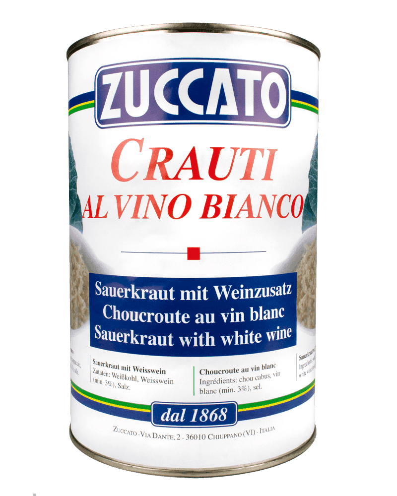 Crauti al vino bianco 4250ML Zuccato — Lattina 4,25 L