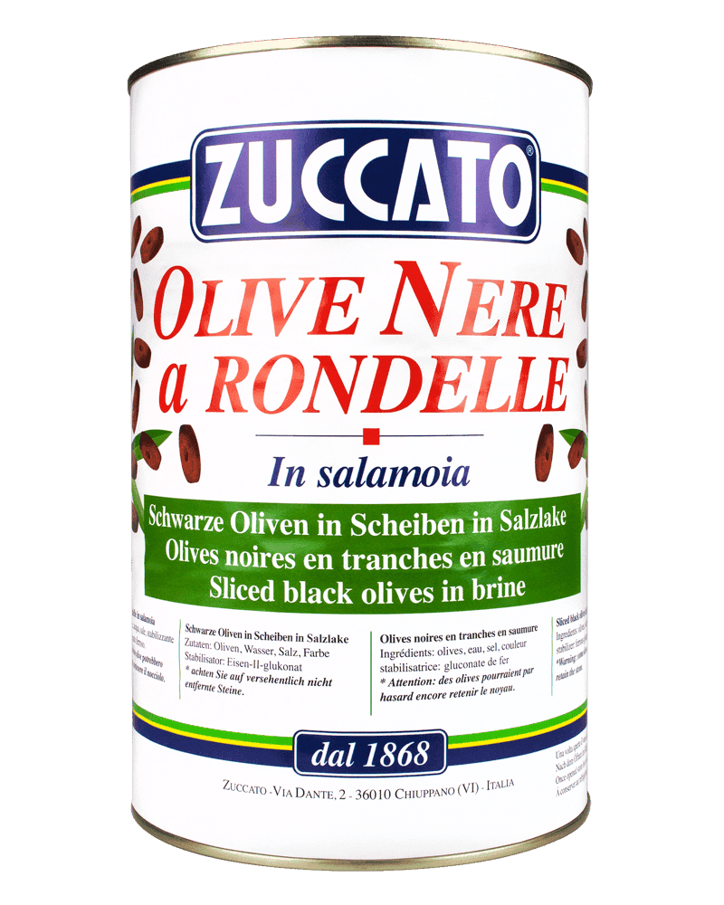 Olive nere rondelle 4250ML Zuccato — Lattina 4,25 L